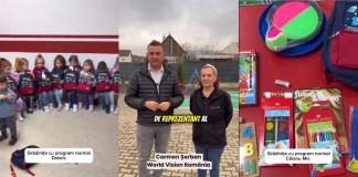 VIDEO – BUCURIE printre preșcolarii comunei Căianu Mic! Au primit ghiozdane complet echipate din partea World Vision România