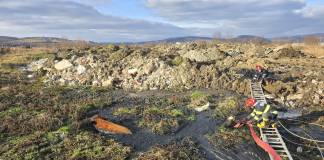 FOTO/VIDEO- Misiune dificilă pe strada Zăvoaie. Patru animale, la un pas de a se îneca în mlaștină