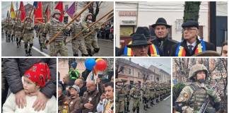 FOTO – REPORTAJ: Picurii de ploaie nu au speriat sutele de bistrițeni veniți să vadă parada de 1 Decembrie