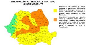 VINE IARNA – COD GALBEN și PORTOCALIU: Vânt cu viteză de până la 130 km/h și ninsori viscolite