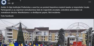 Instituția Prefectului: NU a avut loc niciun protest azi, în fața Prefecturii. „Informația este neadevărată și reprezintă un caz de dezinformare”