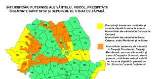 COD portocaliu de vânt și ninsori pentru jumătate din județul Bistrița – Năsăud
