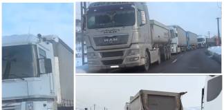 VIDEO: Camioane bistrițene, în coada imensă formată la Salina Ocna Dej, pentru sare
