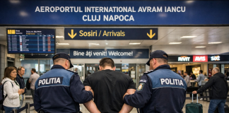 Bistrițean încătușat pe aeroport! Căutat pentru trafic de persoane și proxenetism
