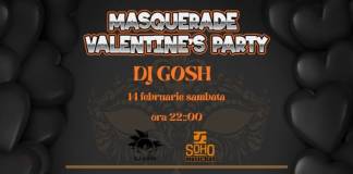 Noapte misterioasă, plină de muzică și pasiune, în Soho Music Hall: Masquerade Valentine’s Party