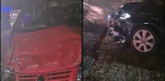 VIDEO: Accident pe centura Bistriței! Două autoturisme avariate puternic