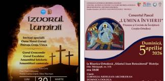 BISTRIȚA: Concert pascal la Biserica „Sfântul Ioan Botezătorul”. Elevii și profesorii de la „Tudor Jarda” concertează mâine, la Palatul Culturii