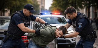 Imobilizat de polițiști, după ce a produs un accident, și dus ulterior ”la răcoare”