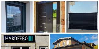FOTO – NOU la HARDFERO Bistrița: ferestre și uși Premium, balustrade de sticlă, plus jaluzele plisee