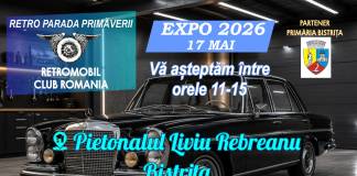 Mașini retro, într-o paradă ”de primăvară”, duminică, pe Pietonal