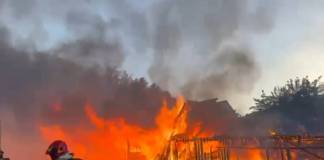 VIDEO – Lemnărie mistuită de flăcări, în Bistrița! 50 de pui și 30 de miei au murit, la Rebrișoara