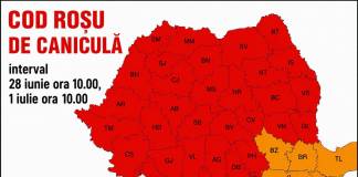 Codul roșu de caniculă, prelungit până miercuri! Se așteaptă o creștere a temperaturilor până la 41 de grade