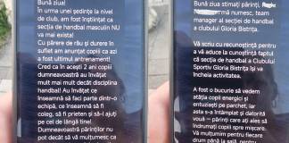 Supărare mare între părinții handbaliștilor Clubului Gloria! ”Am primit mesaj că se desființează, rămâne doar handbalul feminin!”