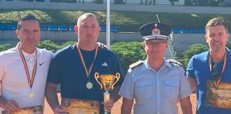 Plutonierul Cristian Buteanu din cadrul ISU BN, locul I la competiția de tenis de câmp din Târgu Mureș