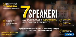 Bistrița Inspiră 2026: Antreprenori pentru viitor – Șapte speakeri, o singură scenă și idei care pot schimba perspective