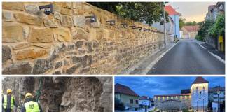Turnul Dogarilor și zidul Cetății – restaurate de un constructor pasionat de piatră din Maieru! Tot ei au reabilitat și Casa Colecțiilor