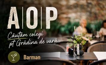 NOI locuri de muncă, în Bistrița: AOP Restaurant angajează barman pentru grădina de vară