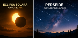 Spectacol pe cer, mâine, 12 august: Eclipsă parțială de soare și ploaie de stele