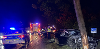 Un tânăr din Beclean a furat o mașină din Bistrița. Găsit câteva ore mai târziu de polițiști, „parcat” într-un copac