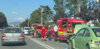 FOTO/VIDEO: Accident pe strada Libertății din Bistrița